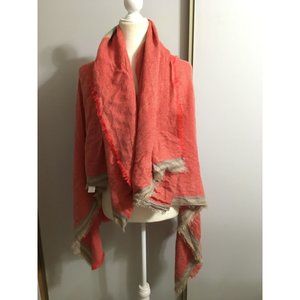 Isa & Stef One Size Fringe Multicolored Wrap Blanket Scarf